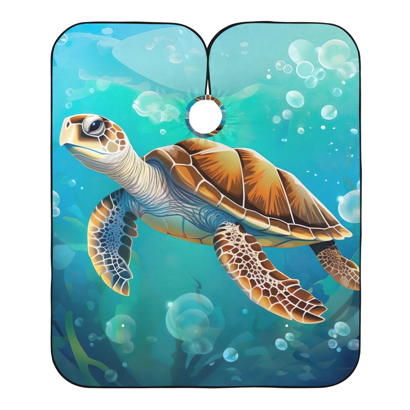 Hezely Turtle Hair Dye Cape, Barber Cape for Adults,Waterproof Salon Cape,Waterproof Hairdressing Styling Hair Cutting, 65