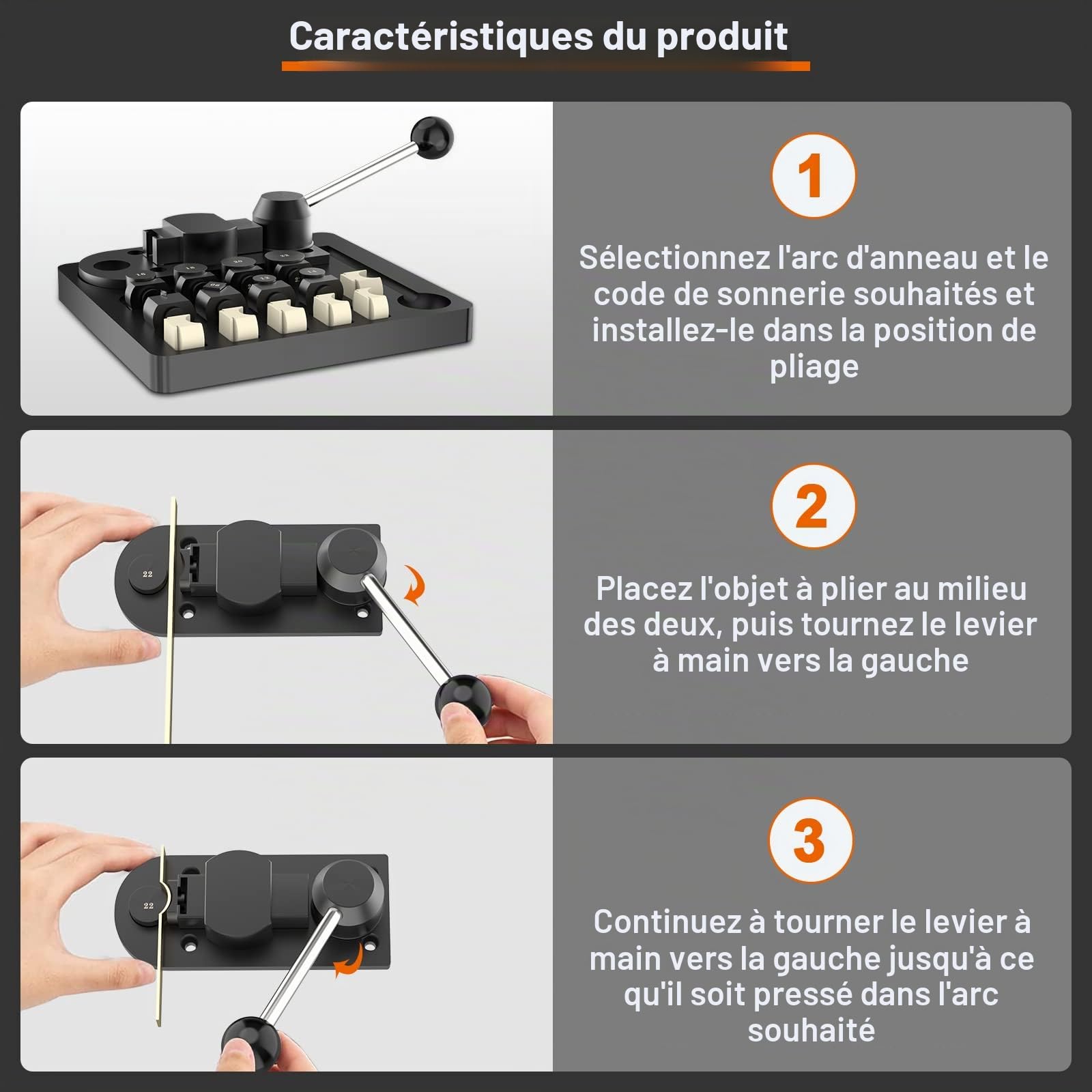 Outil de pliage de bagues, cintreuse de bagues avec matrices en nylon, outil de mesure de bague, outil de pliage de boucles d'oreilles, outil de fabrication de bijoux