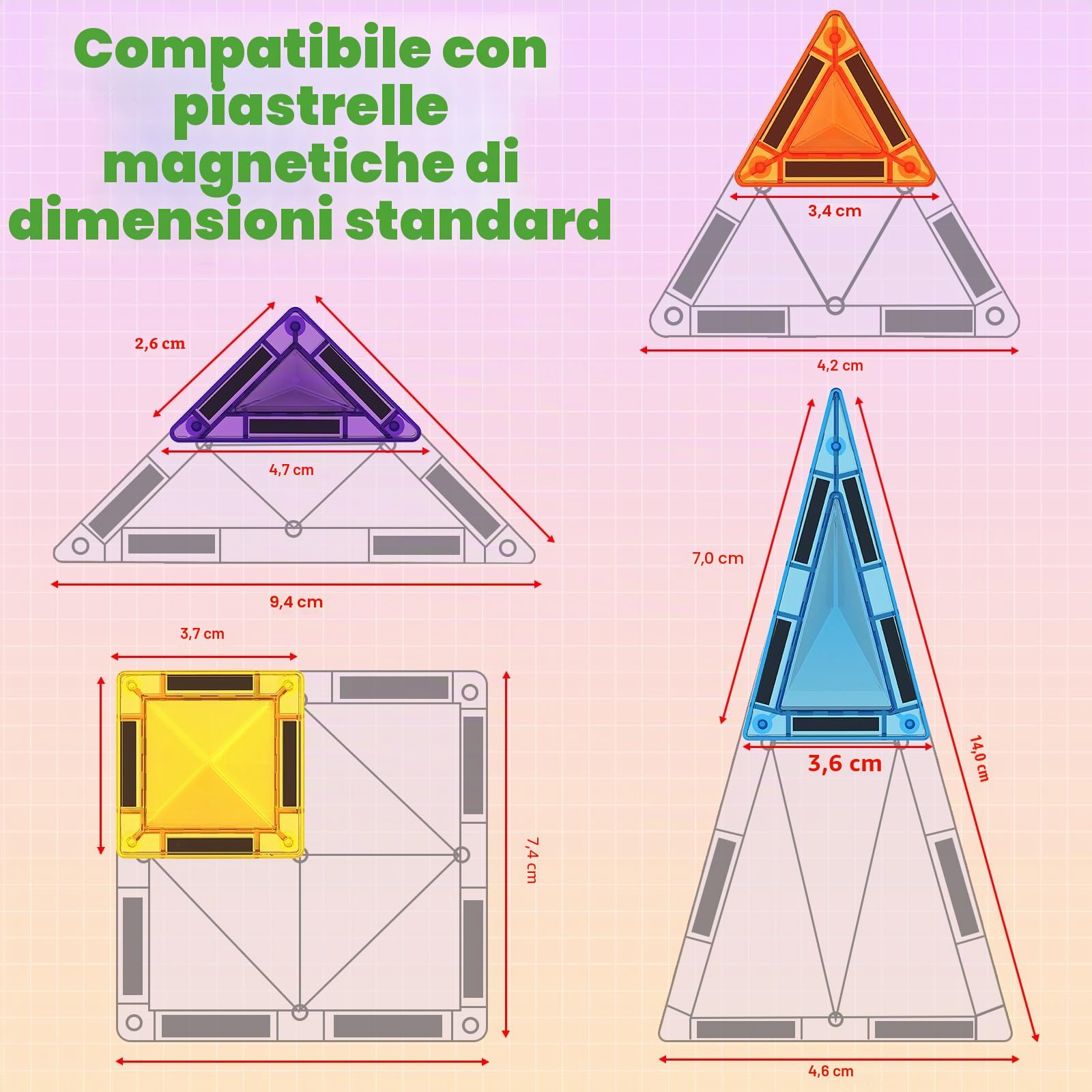 Costruzioni Magnetiche per Bambini 56 Pezzi in Valigetta Metallica - Gioco da Viaggio per Costruire Castelli, Razzi e Aerei - Giocattolo Montessori 3+ Anni - Blocchi Magnetici Regalo Creativo STEM