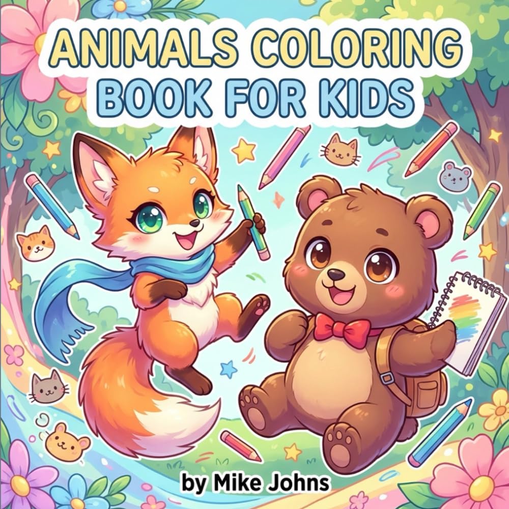 Animals Coloring Book For Kids: Fun and Educational Animal Illustrations for Kids Ages 4–12 — Hours of Creative Coloring Fun!