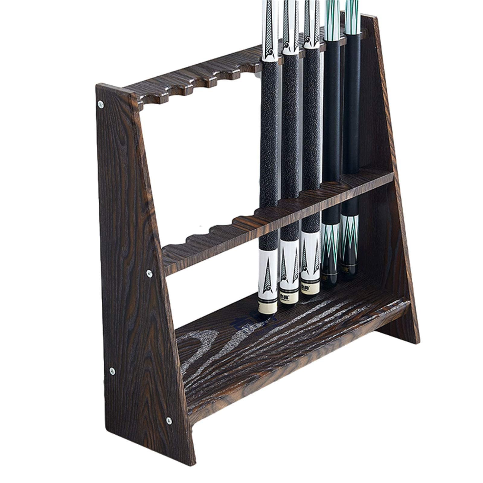 JIQHOHX Pool Cue Racks Round Floor Stand 9 Hole Pool Cue Racks Holders, Corner Rustic Portable Wooden Pool Stick Holder, Suitable For Billiard Halls Clubs