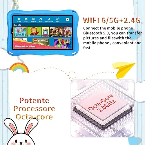 Miniatura 6 de DEERTiME Tableta para Niños Android 15 Tabletas de 9 pulgadas para Niños, Octa-Core, 12GB+32GB+1TB, Pantalla IPS 1340 x 800 Tablet para Niños