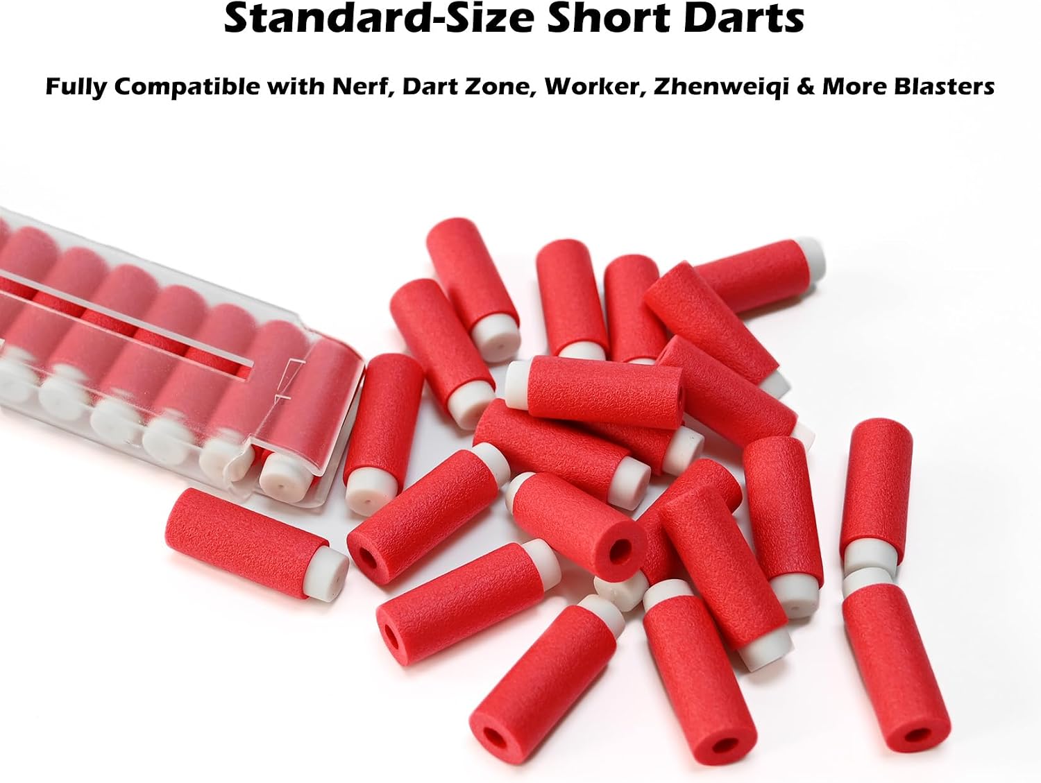 200pcs Half-Length Soft Darts, Short Darts Compatible with Dart Zone, Adventure, Nerf, Worker, Zhenweiqi - for Foam Dart Blasters & Toy Guns Accurate 1.3g