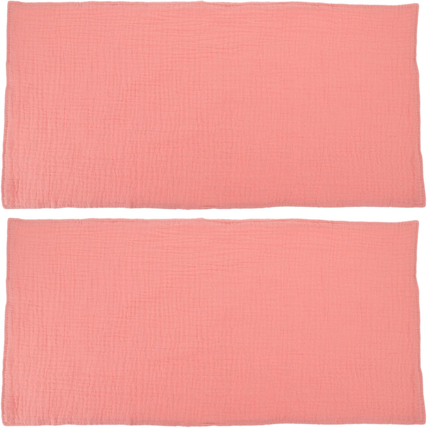 HOMSFOU 2 Pcs Absorbent Cotton Burp Cloths, Washable and Breathable Burping Cloths with Soft Muslin Fabric, for Travel and Shopping