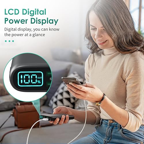 Miniatura 7 de Cargador portátil de 38800 mAh con 5 salidas y 2 entradas, PD USB C entrada y salida rápida de teléfono, batería externa de respaldo, esencial de