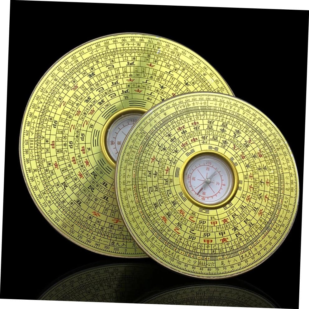Brújula antigua china portable de aleación para decoración miniatura 7