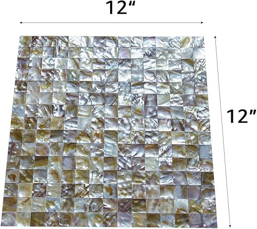 Miniatura 3 de Art3d - Azulejo de mosaico de concha de nácar para salpicadero de cocina  azulejo de pared de ducha, 12 x 12 pulgadas, azulejos de tipo metro sin