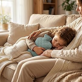 FORICOM Hot Water Bottle with Cover,Hot Water Bag for Pain Relief,Warm Water Bottle,Heating pad,Warming Bed,2Liter, Non Toxic Rubber,Made in PVC.BPA Free.