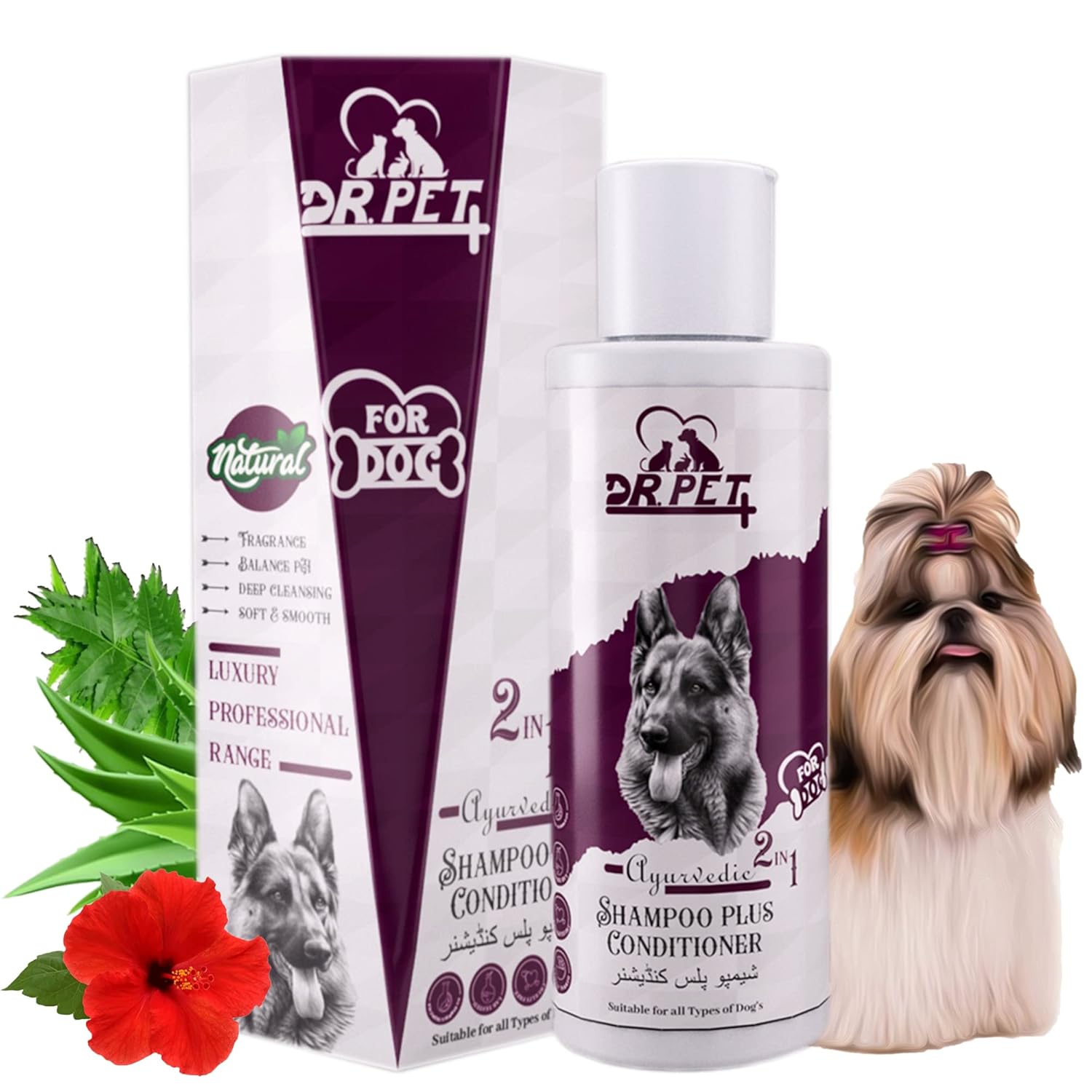 Buy Dr. Pet Plus Ayurvedic 2 in 1 Dog Shampoo Plus Conditioner for Shih