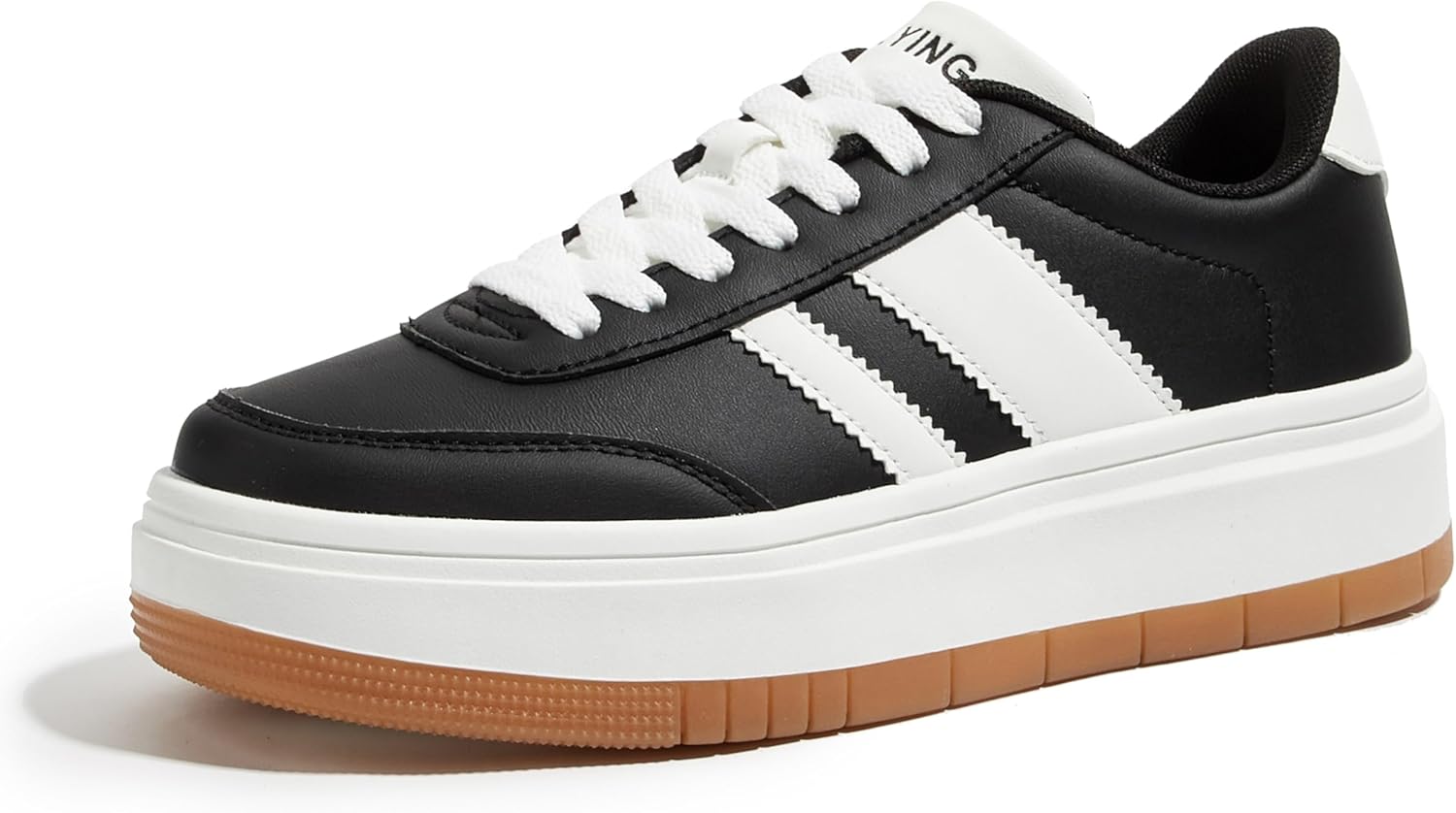 LEYING Platform Sneakers for Women - Retro Vintage Casual Tennis Shoes-Lightweight Lace-Up Classic Walking Shoes