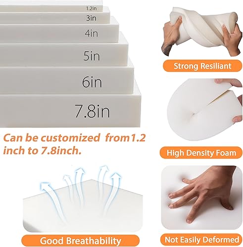 Miniatura 3 de Cojín de banco de tamaño personalizado para muebles de interiorexterior, asiento de ventana, sofá, columpio, jardín, cocina, tapicería engrosada con