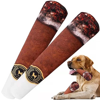 Funny Dog Toys [2Pack] - Cool & Cute Plush Squeaky Dog Toys Birthday Gift for Medium, Small and Large Dogs Puppy