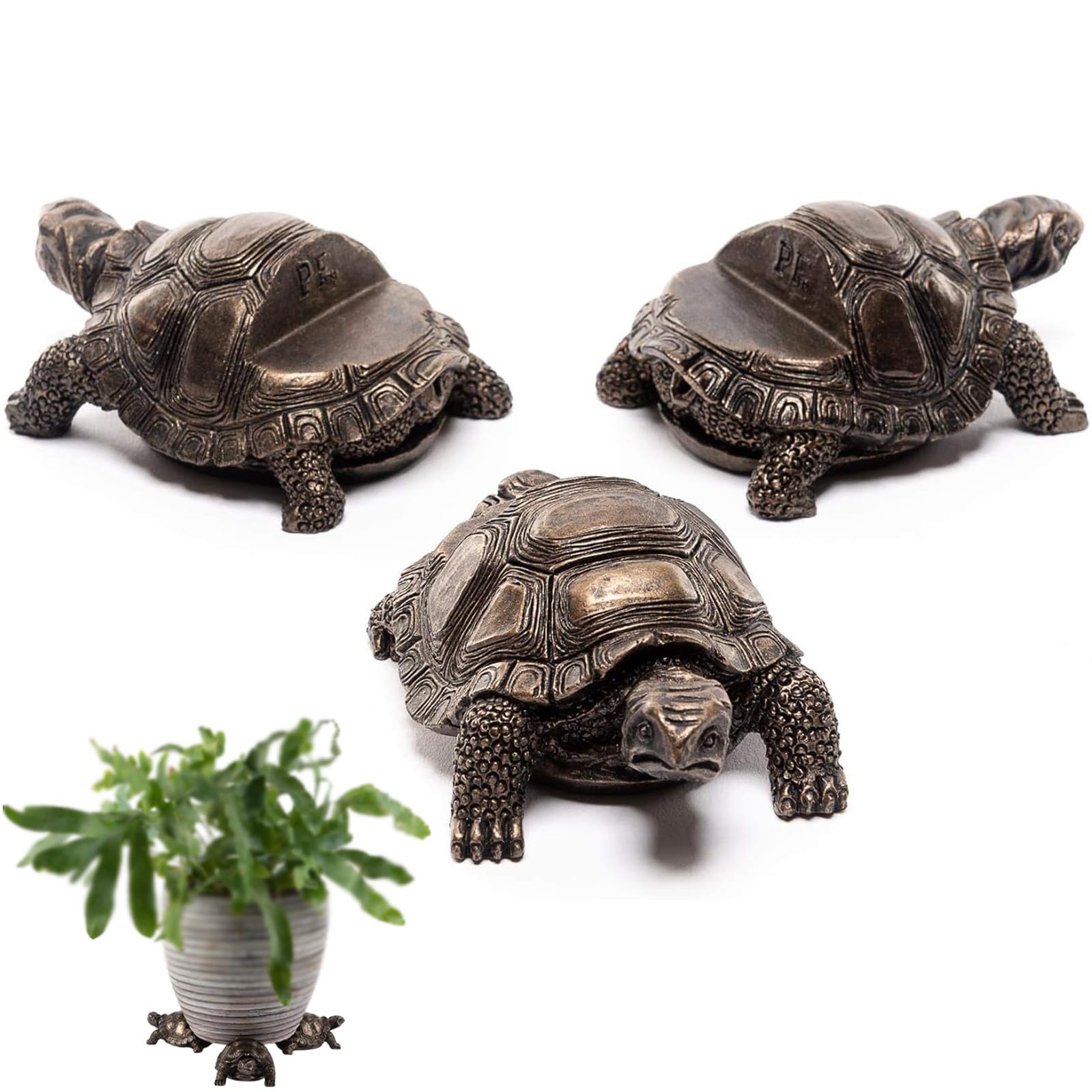 YcsRnn 3PCS Tortoise Plant Pot Feet Pot Feet for Outdoor Plant Pots Planter Feet Base Planter Risers Pot Feet for Pot Plant Stand (Tortoise)