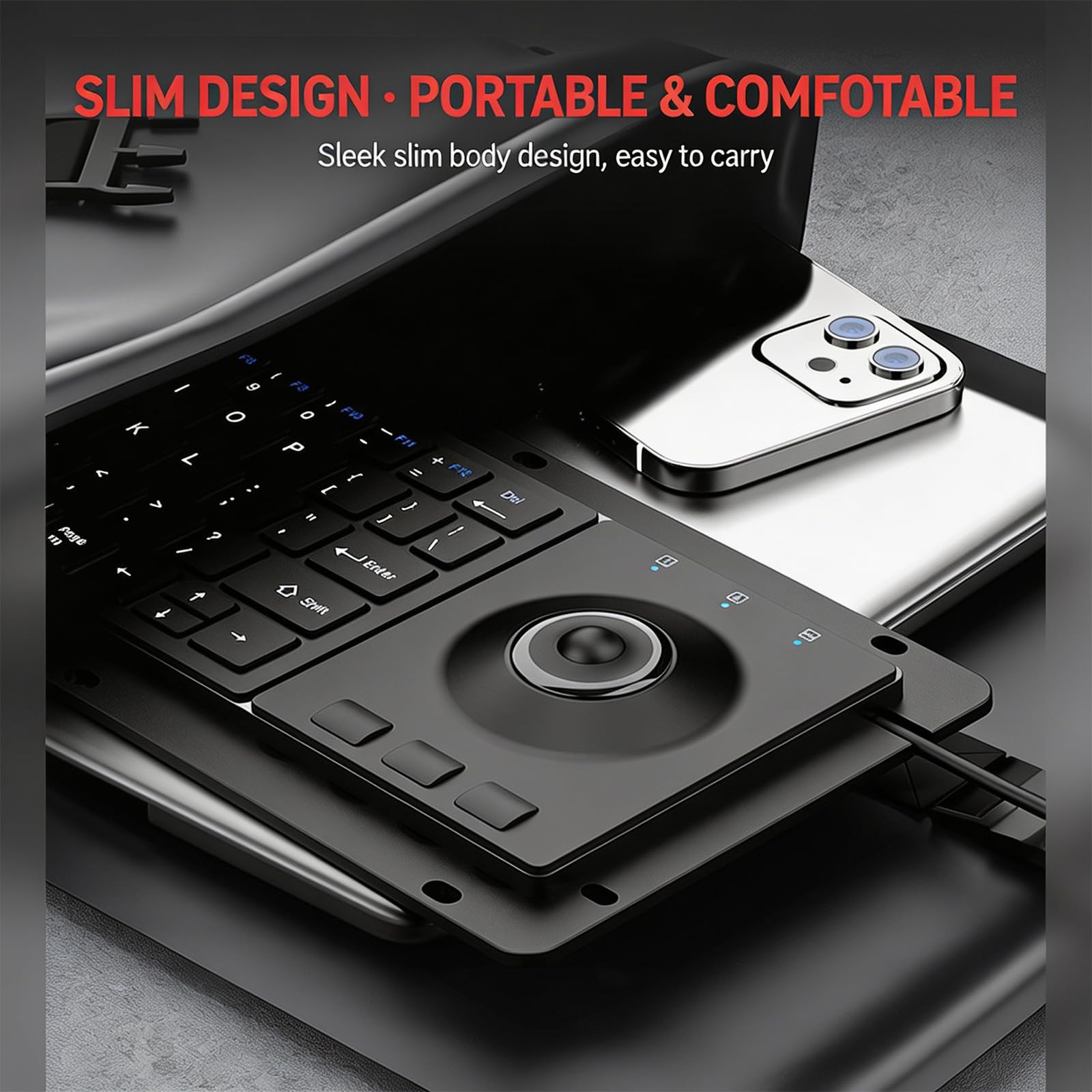 Tastiera meccanica a 64 tasti con connessione a cavo USB trackball per sistemi di controllo industriali Tastiera industriale interconnessa USB