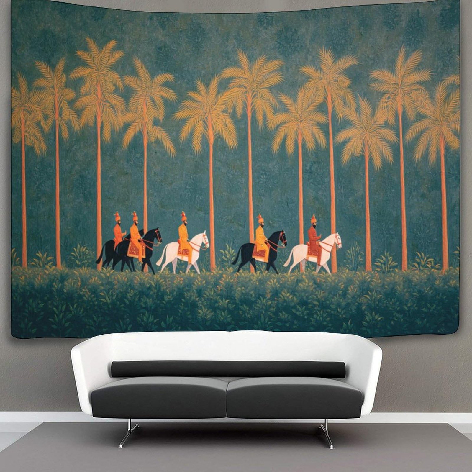 kaiyun 180cmx230cm Tapestry Indian Rajput Art Murals, Tropical Colors Tapestries 3D Printing Wall Hanging Home Decorations