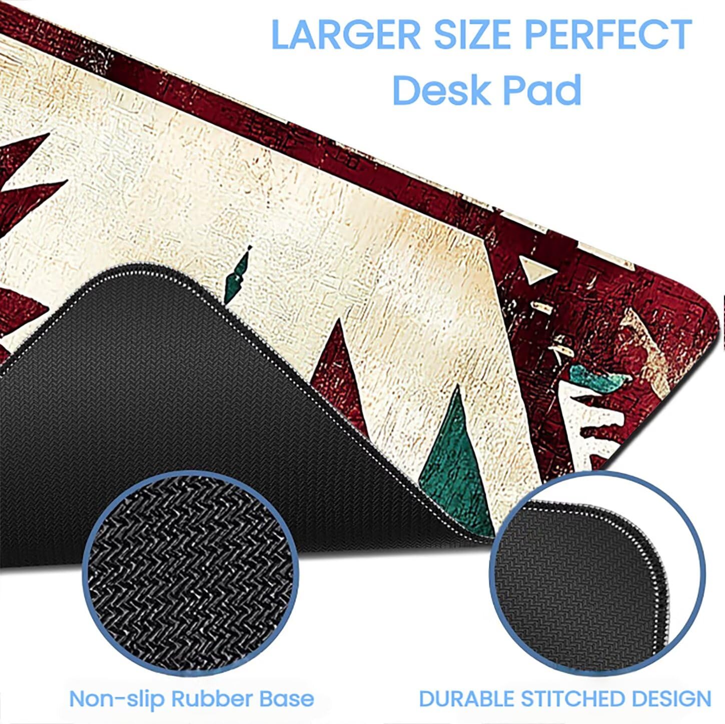 Lpfieonn Retro Großes Schreibtischunterlage, XXL Schreibtischunterlagen, Böhmen XXL Wasserdicht Gaming Mousepad mit Vernähter Rand und Rutschfeste Gummibasis, für Laptop/Hause/Büro 120x60cm PF-1825