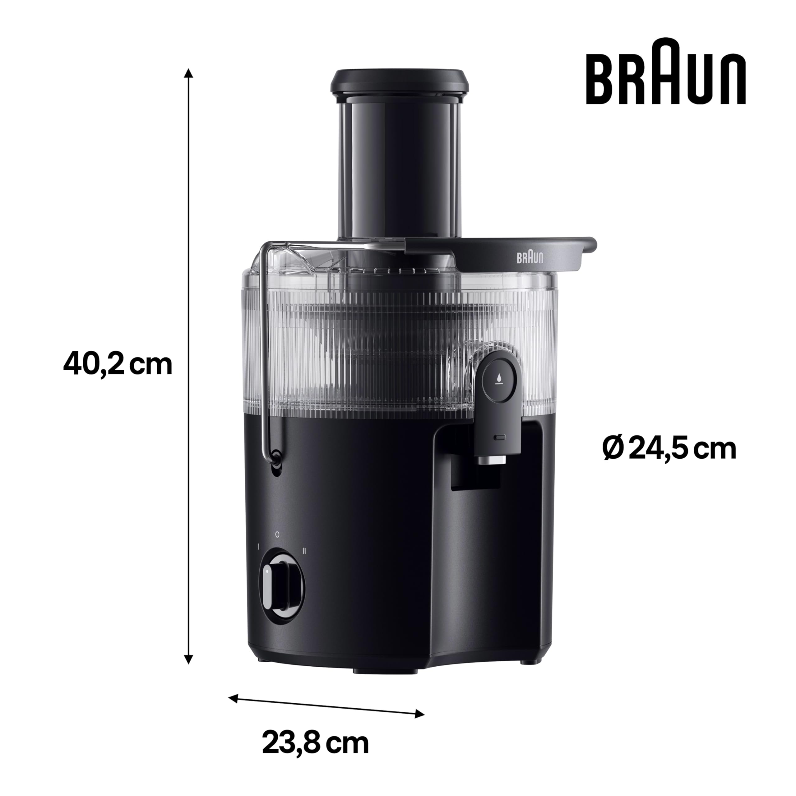 Braun MultiJuice 5 SJ5000, Licuadora Extractor con Tecnología ColdXtract, Boquilla de 75 mm, Recipiente de 1,5 l, Antigoteo, Sistema de Seguridad Cuádruple, Filtro de Acero Inoxidable, 800 W, Negro