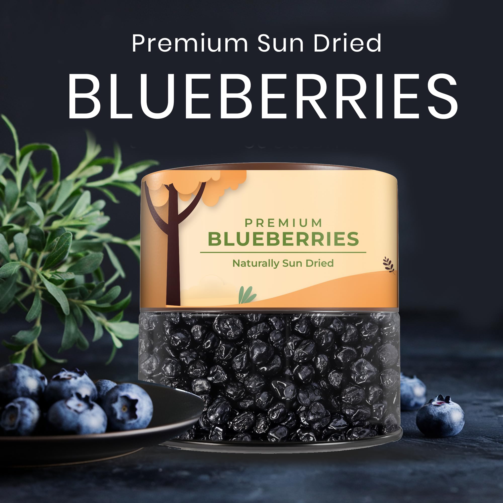 CrustNotch Blueberries -Finest Variety of Berries | Bursting with Flavor | Packed with Antioxidants | Healthy & Tasty Whole Dried Blueberries | Rich in Calcium & Vitamin K-250GM - Image 5 thumbnail
