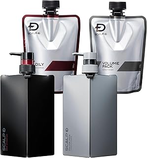 スカルプD シャンプー メンズ ホルダー付き+つけかえ用 オイリー4点セット (シャンプー & コンディショナー) 脂性肌用 アミノ酸 日本製 医薬部外品 アンファー