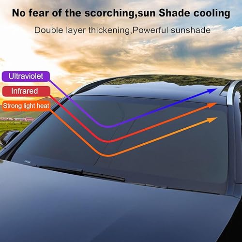 Miniatura 2 de HATHWAY Fit for Volvo XC40 2018-2023, Windscreen Sun Shade, car windscreen Sun Shade Inside, Foldable car Sunshade windscreen, Black