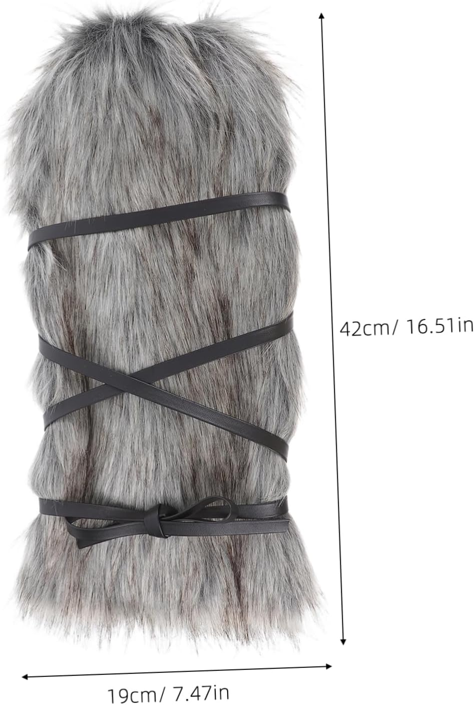 COLLBATH 2pcs Faux Fur Leg Warmers for Viking Cosplay Soft Boot Covers for Men and Women Furry Leg Wraps for Themed Parties and Stage