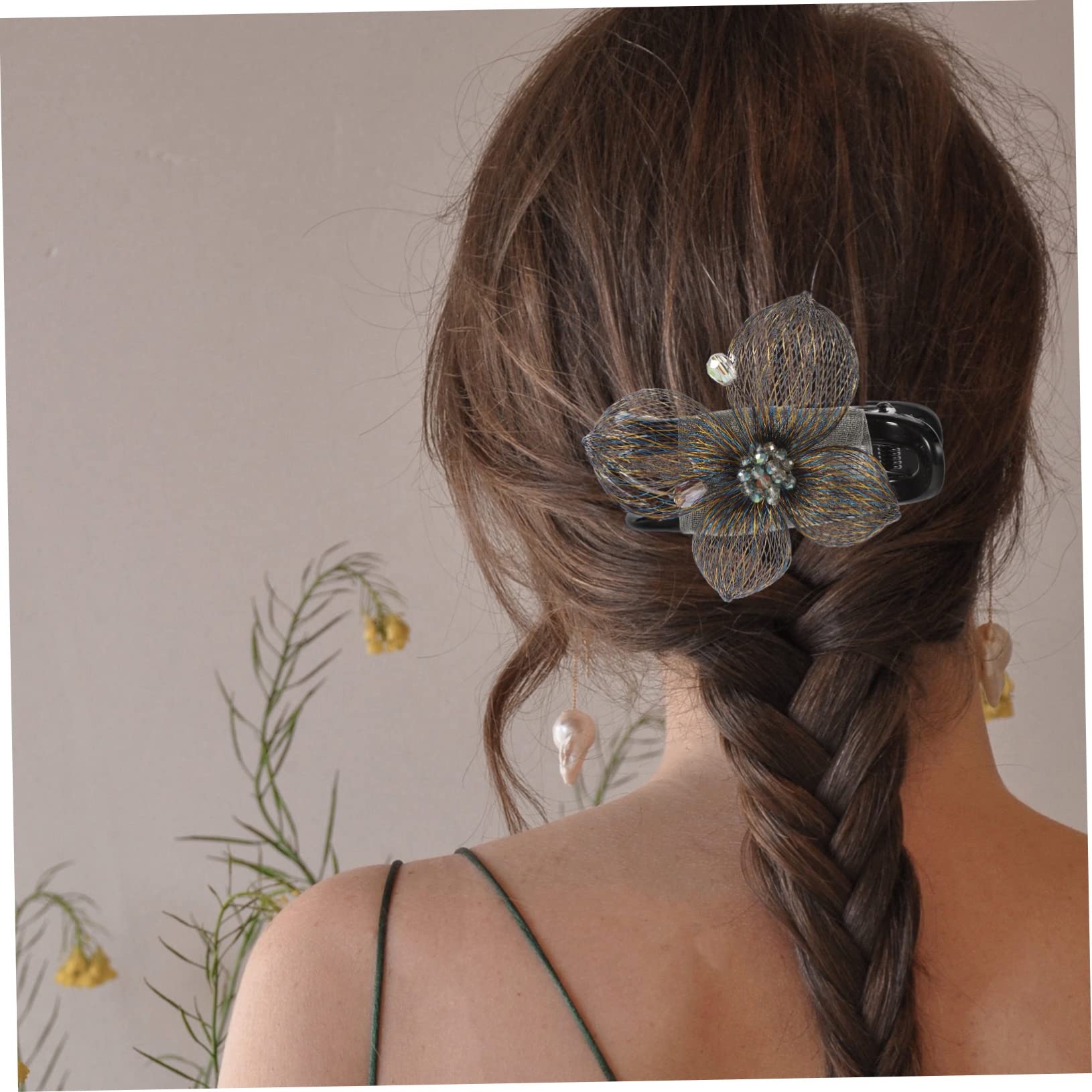 Beaupretty 4 Piezas horquilla pinzas para el cabello francés para cabello grueso joyas para el cabello pasadores de pelo accesorios pelo mujer pinzas para el cabello decorativas clip francés