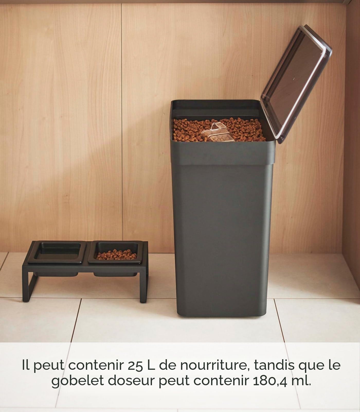 YAMAZAKI TOWER Airtight Pet Food Container (12 kg) BK