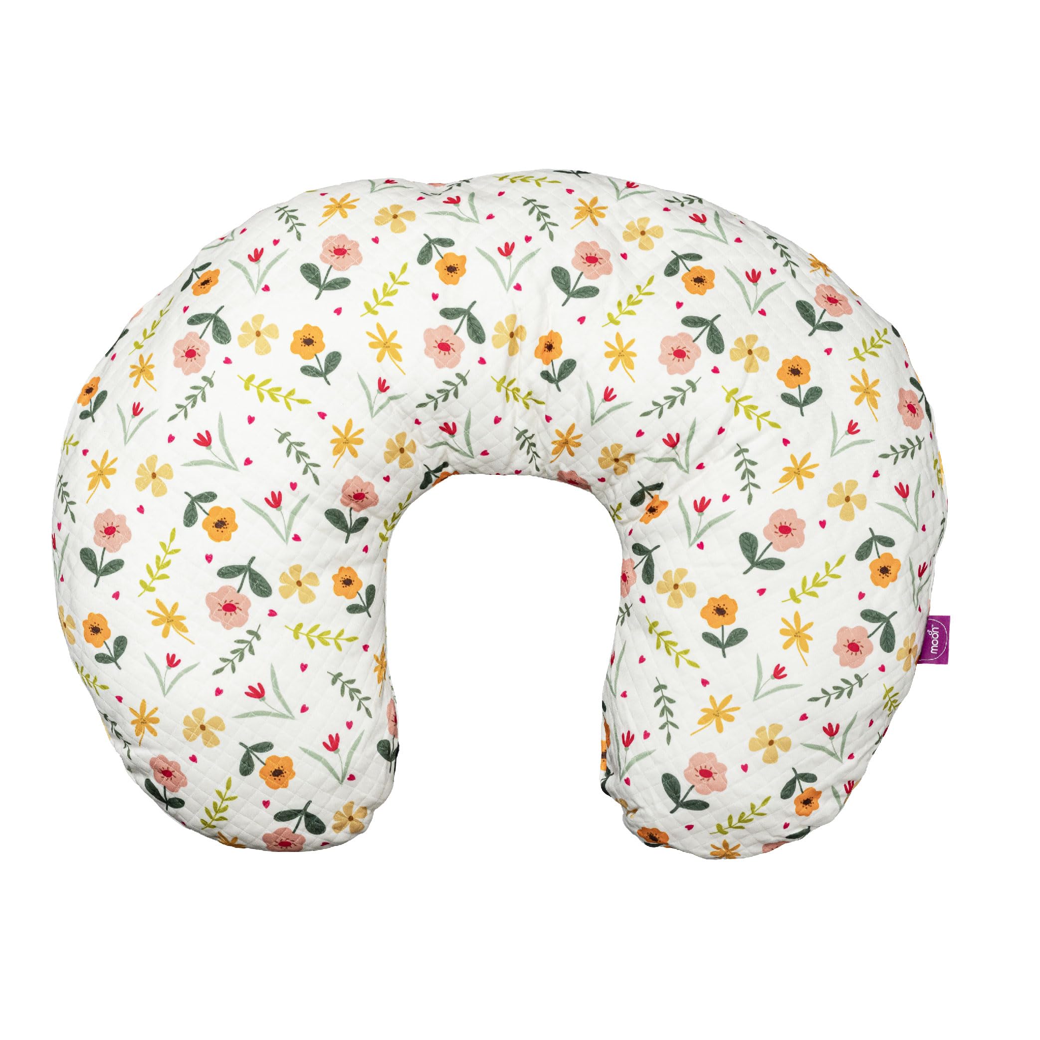 The Moon Brand Nursing, Breast Feeding Baby Support Pillow-47 x 16 x 65, Newborn/Infant Feeding Cushion Portable lightweight Travel Pillow unisex With Washable Zippered Pillow CoverFlowers