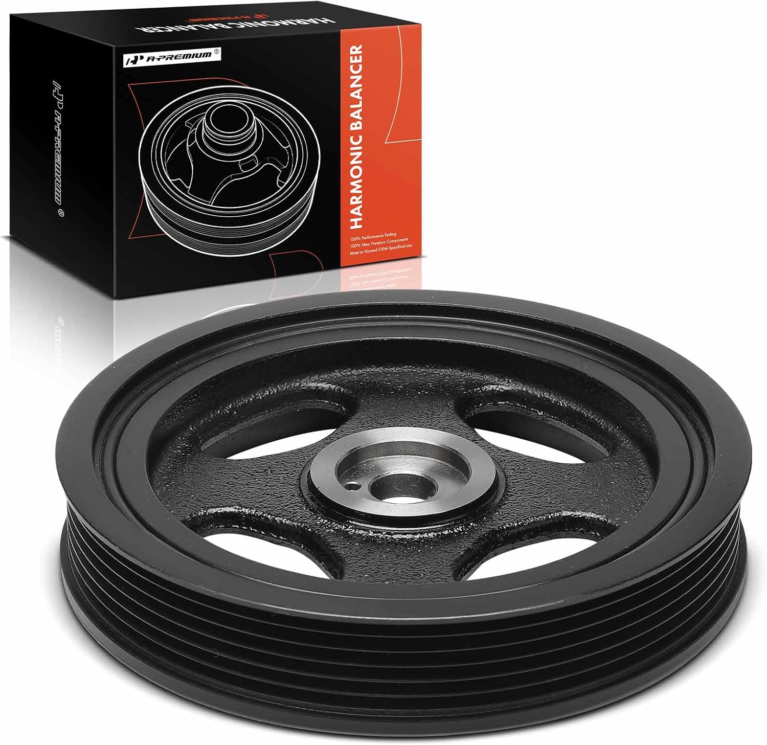 A-Premium Engine Harmonic Balancer Crankshaft Pulley Compatible with Mitsubishi Mirage 2014-2024, Mirage G4 2017-2024, 1.2L