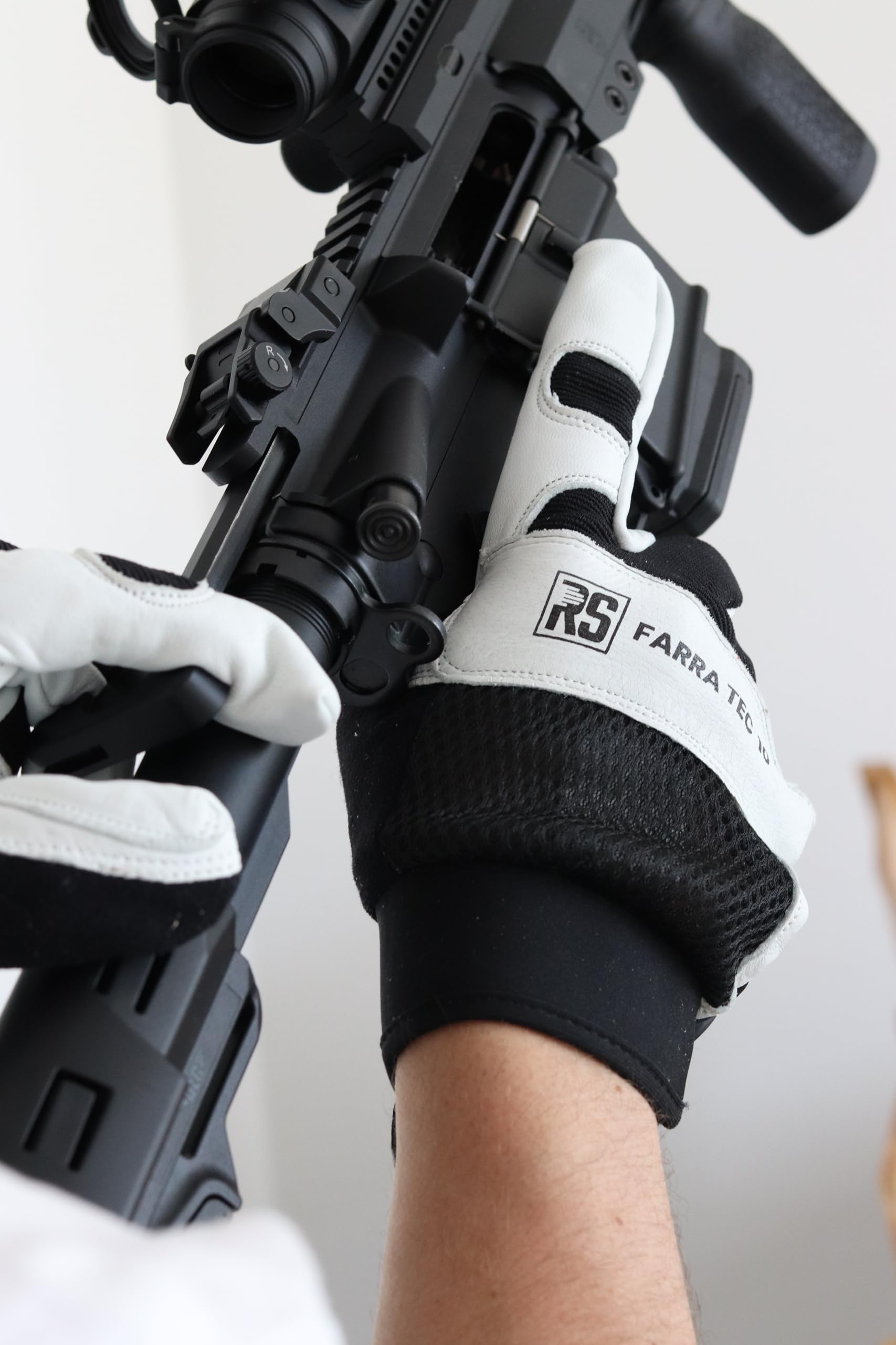 RS FARRA TEC rękawice montażowe z ultra wysokiej jakości skóry koziej/rozmiar 10, 12 par/białe czarne/typ Mechanics/rękawice robocze/rękawice robocze/skórzane rękawice ochronne