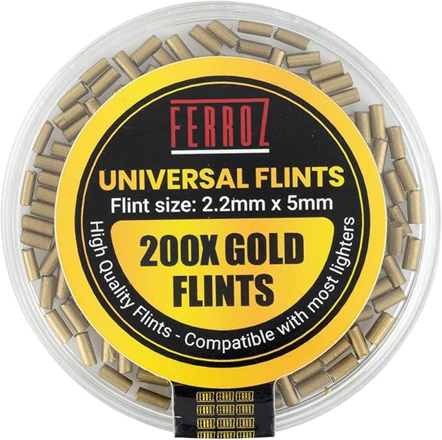 Ferroz Lighter Flints - Universal Lighter Flint (Gold, 200)
