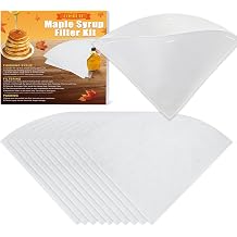 Cosbur 11Pcs Cone Maple Syrup Filters-1 Pc Heavy Duty Maple Sap Filter, 10 Pcs Pre-Filters for Maple Syrup Making and Filtration of Cooking Oil, Kitchen, Resuable& Washable, 1 Qt