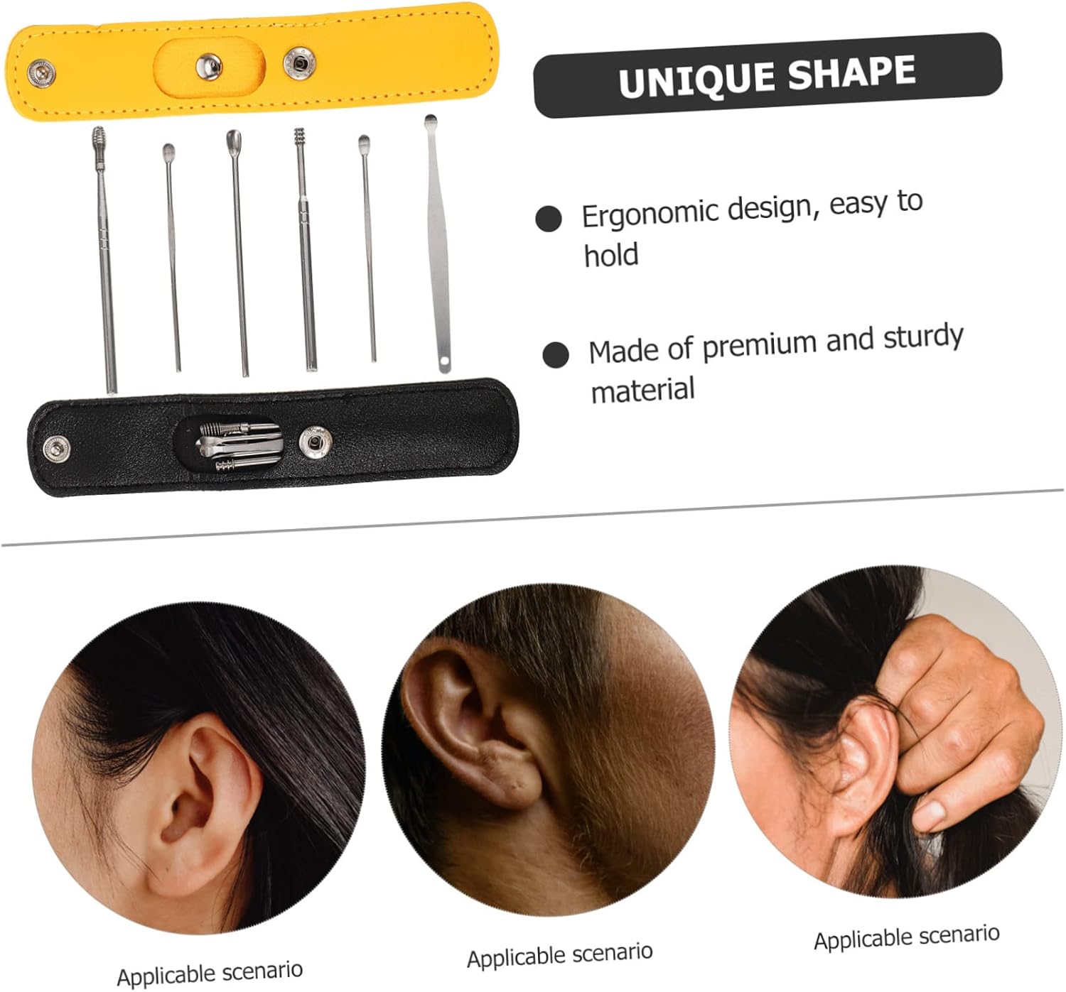 NOLITOY 12sets Metal Ear Wax Picker Set Portable Household Earwax Cleaning Tool Kit for Ear Stainless Steel Cleaning Digger Tools Protective Case