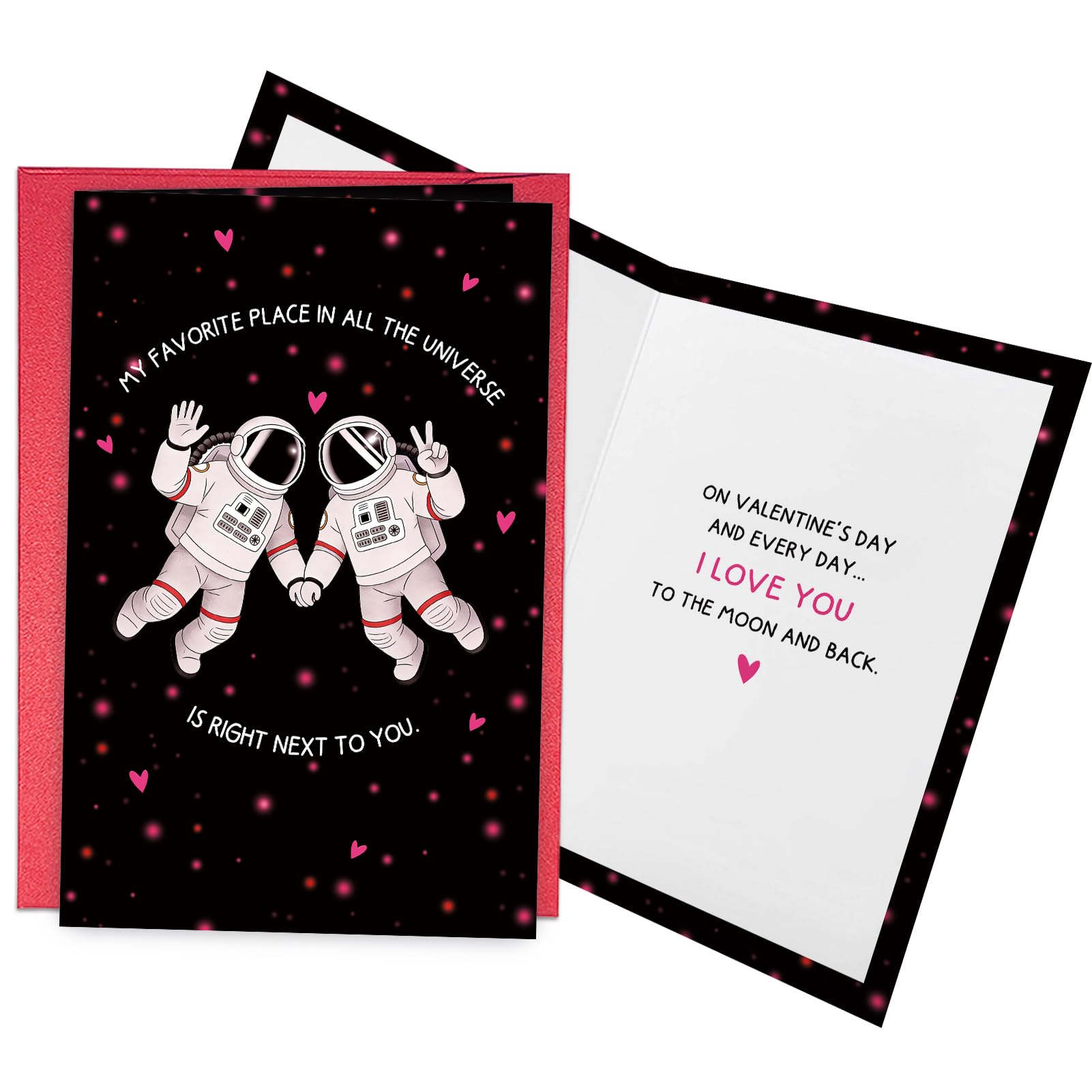 Funny Space Valentines Day Card for Him Her, Romantic Valentine’s Day Card for Boyfriend Girlfriend, Favorite Place In The Universe Is Right Next To You