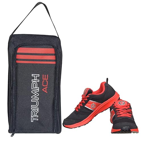 Gowin Bright Red/Black Size-6 With Triumph Shoe Carry Bag Ace Kb-802 Black/Red