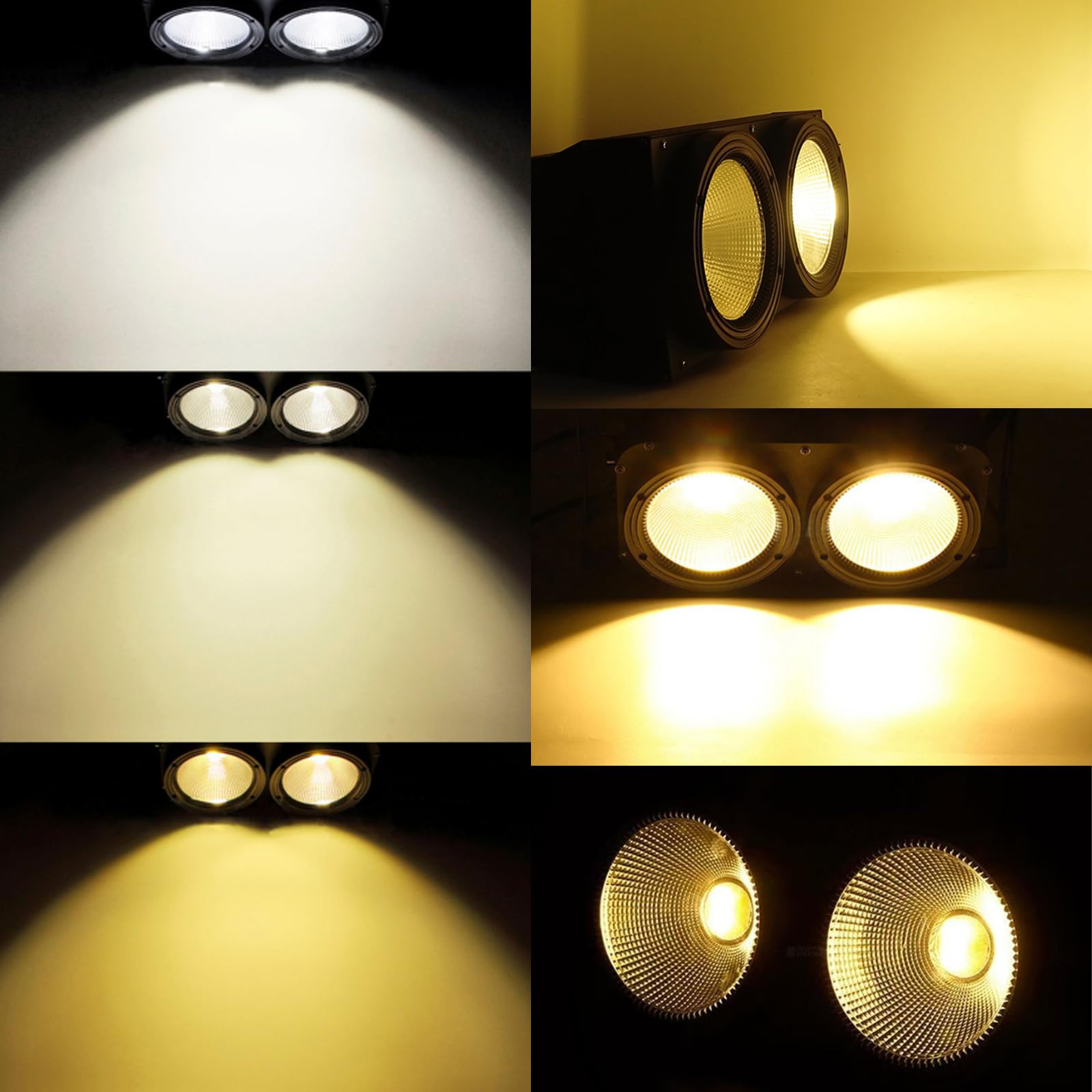 WECAN 200 W LED cieco PAR, luce LED a 2 occhi, luce bianca calda, controllo DMX, stroboscopio COB attivato dal rumore per teatro, chiesa e eventi DJ (confezione da 2)