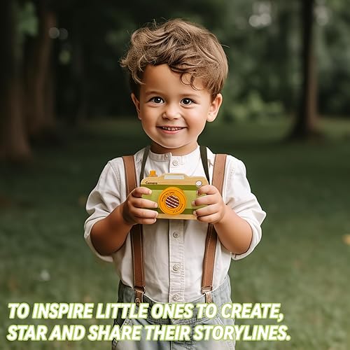Miniatura 5 de Mini cámara de juguete de madera para niños pequeños de 1, 2 y 3 años, accesorios fotografiados para colgar en el cuello para niños, niñas, niños