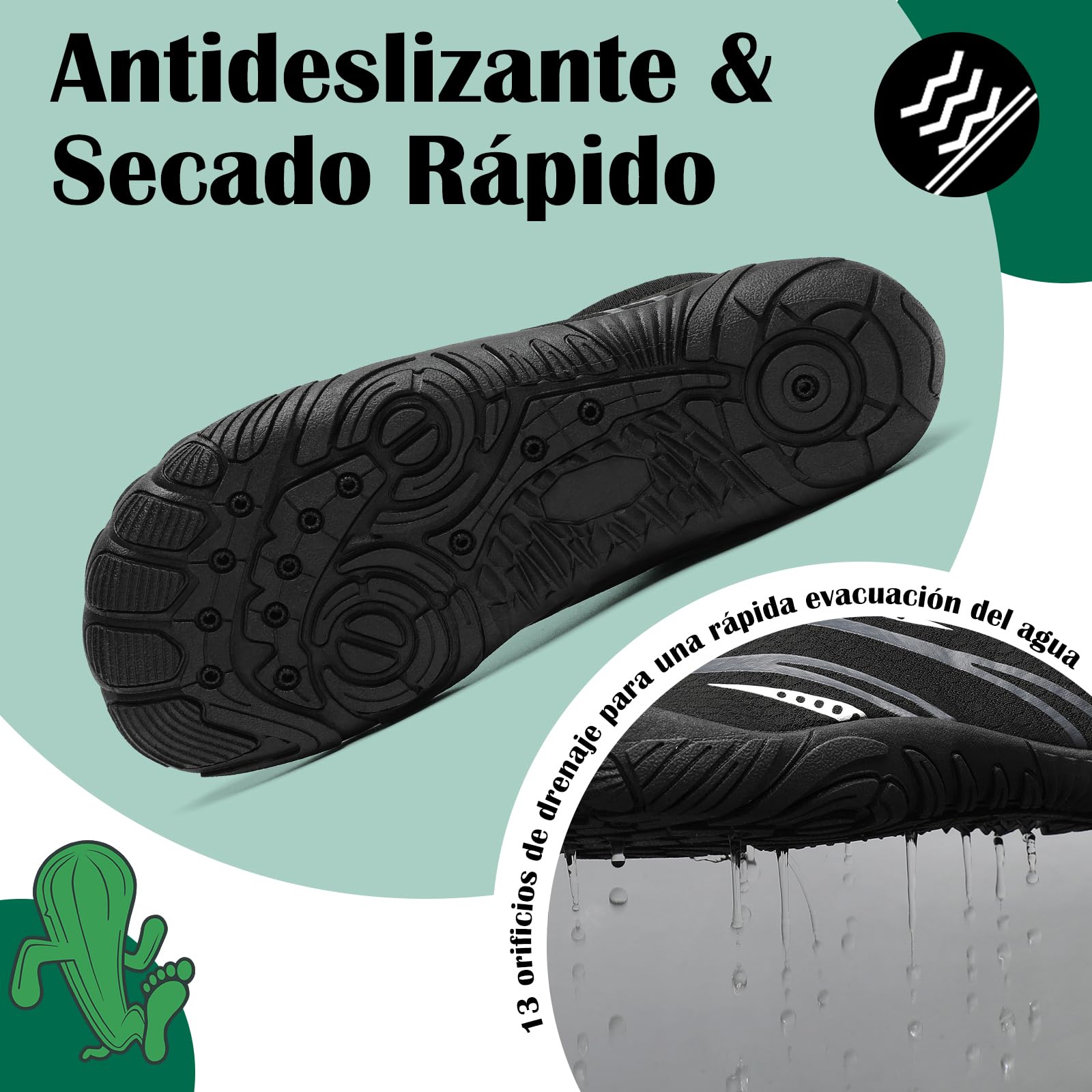 Mishansha Zapatos de Agua Hombre Mujer Zapatillas Playa Secado Rápido Calzado Surf Acuàticos Deporte 36-46 EU