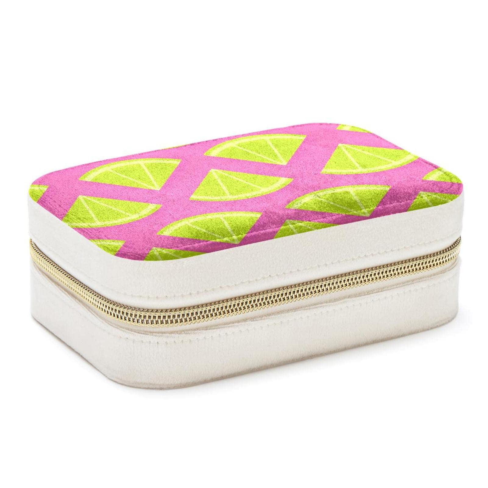 Organisateur de bijoux voyage à motif citron vert | Coffret bagues et colliers