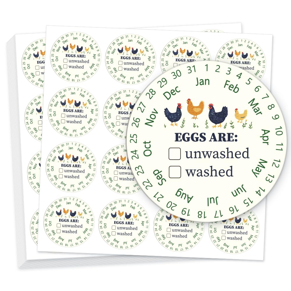 GOMAKERER 320 Pcs Funny Egg Carton Labels, 5cm Round from You Local Egg Dealer Farm Fresh Egg Sticker PET Adhesive Egg Packaging Sticker for Box Container Carton Farm Supplies