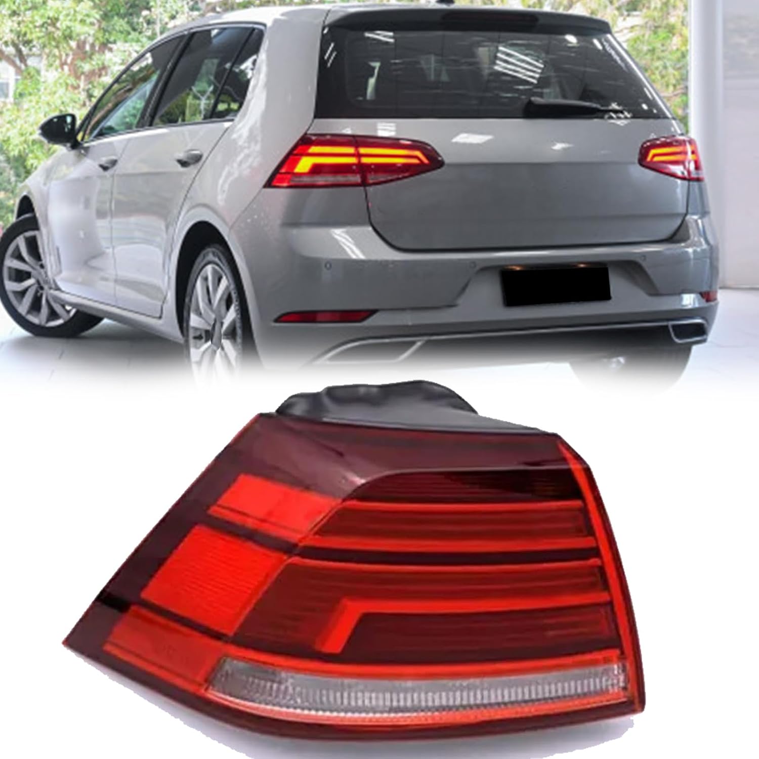 Tail Light Assembly Compatible with 2017 2018 2019 2020 Volkswagen VW Golf 7.5 Passenger Side Outside Taillights Rear Light Tail Lights Assembly Turn Signal, Reverse Brake Lamps