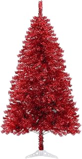 6Ft Red Christmas Tree, Artificial Christmas Tree with 550 Branch Tips for Home, Indoor, Outdoor, Halloween Holiday Decorations