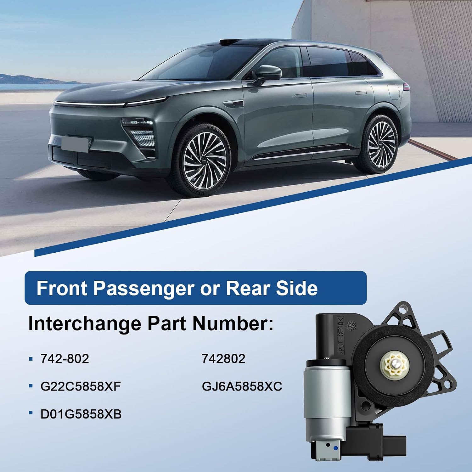 Front Right Passenger or Rear Side Power Window Lift Motor Compatible with Mazda CX-7 CX-9 RX-8 2004 2005 2006 2007 2008 2009 2010 2012 2013 2014 2015, 2003-2009 Mazda 3 5 6, 742-802