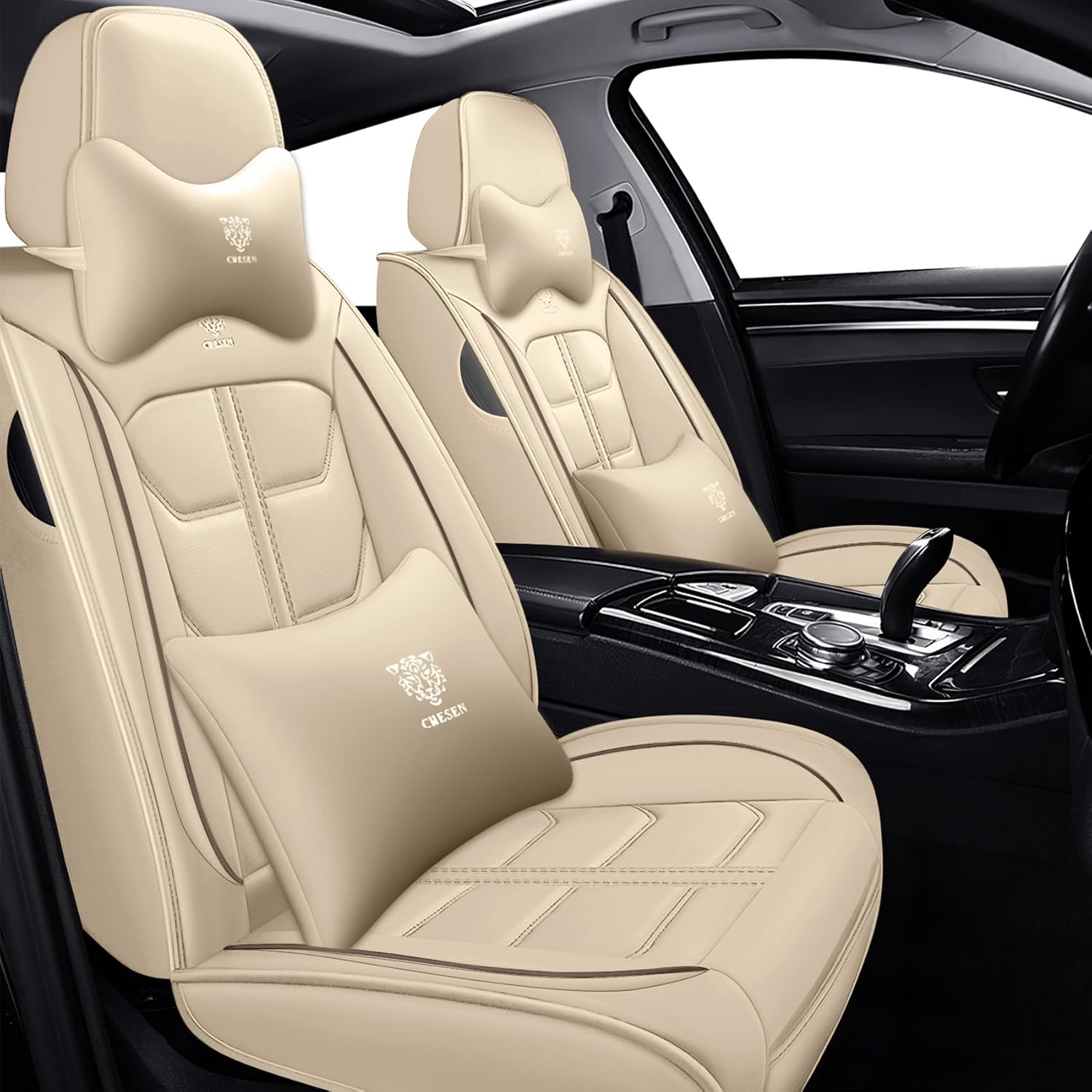 Car Seat Covers for Lexus GS 350 2007-2020 Front Seat, Nappa Leather Vehicle Seat Protector, Stylish Waterproof Easy to Install, Breathable Auto Seat Cushion Cover.(Beige, Luxury)