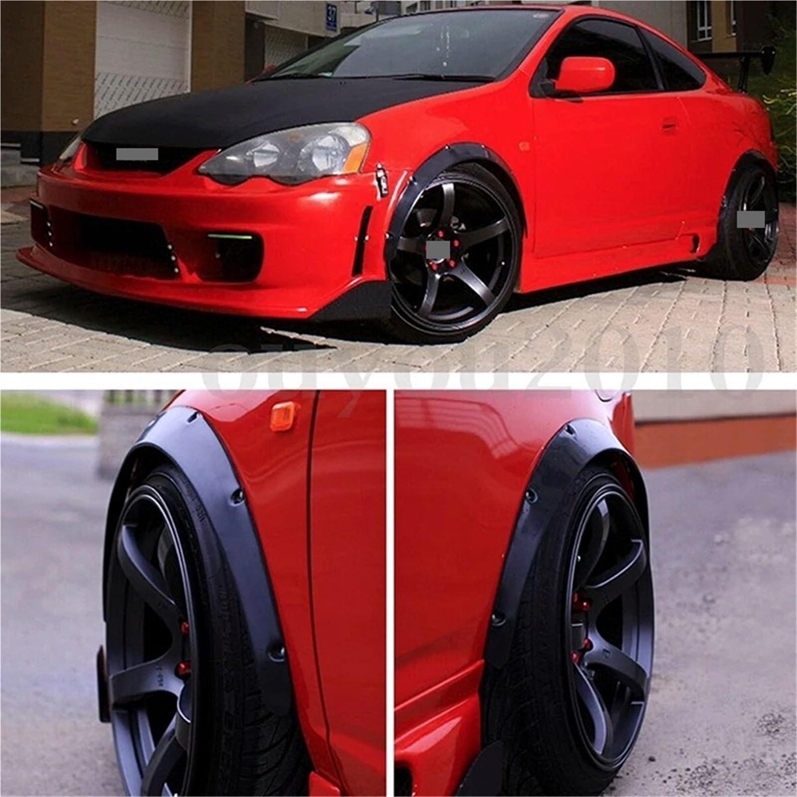 Passage Roue Lot De 4 Élargisseurs d'ailes Aspect Carbone Protections Anti-Rayures Accessoires Universels pour Voiture Élargisseurs D'Aile