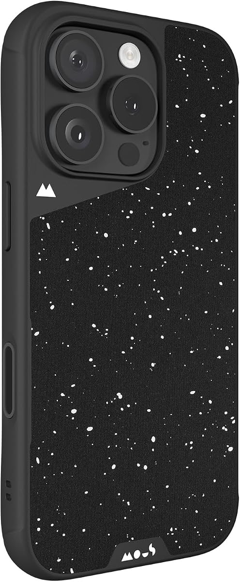 Funda MagSafe para iPhone 16 Pro, compatible con control de cámara, tela negra moteada ilimitada