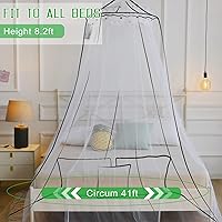 Vista 2 de Toldo de Cama con Mosquitera para Niñas, Cortinas de Cama King con Dosel Tamaño Queen desde el Techo, Tienda de Cama de Red Mosquitera Cúpula Toldo