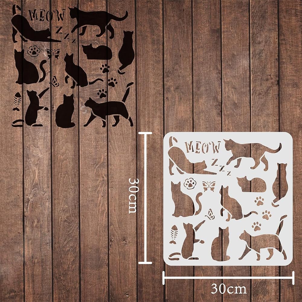 Plantilla De Gato Mylar Hoja Mariposa Plantilla Para Pintar Pared Dormitorio Baño Moderno Shabby Chic Arte Artesanal