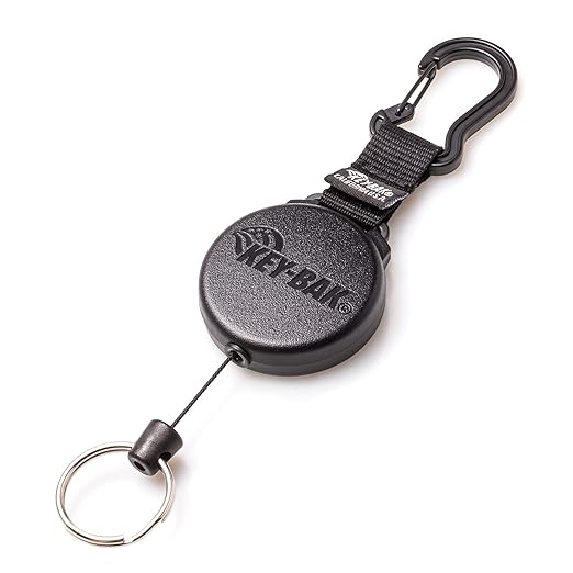 KEY-BAK SECURIT SD Retractable Keychain, 36" Retractable Cord, 15oz. Retraction, Durable Polycarbonate Case, Zinc Alloy Carabiner, Split Ring, Black
