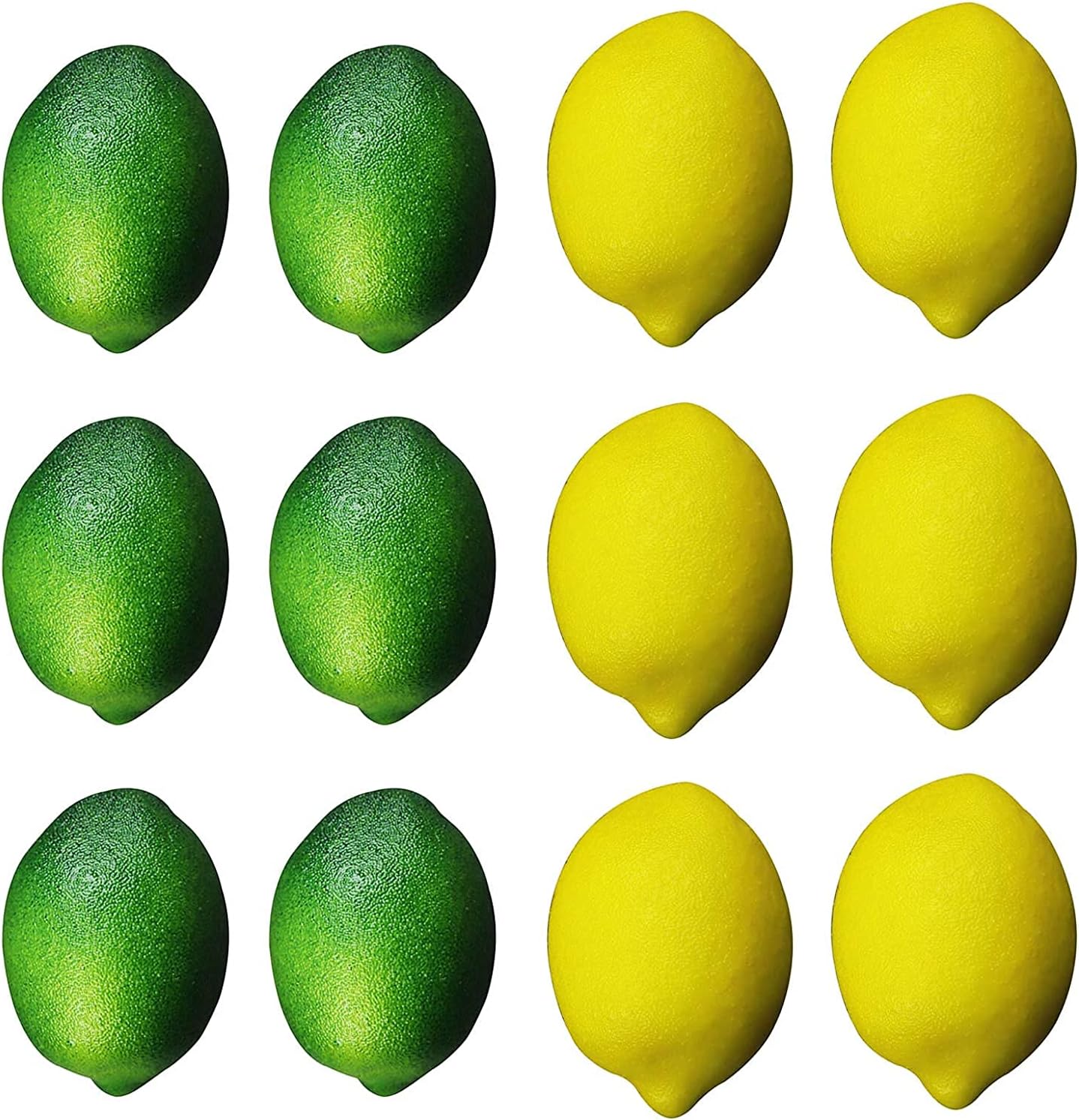 12 PCS Artificial Lemons and Limes, Fake Fruit Faux Lifelike Simulation